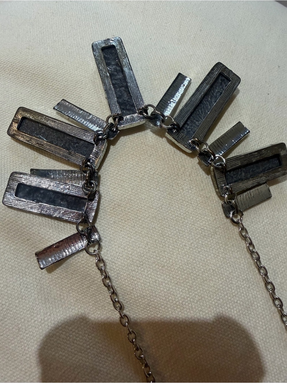 Modern Slate Gray Statement Necklace - Women's Jewelry - Picture 3 of 4